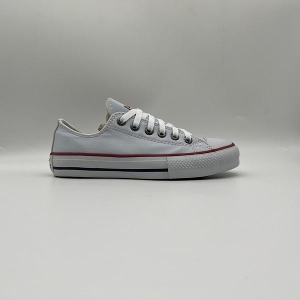 IMG_E0405.jpg Tênis Converse All Star Branco e Vermelho Couro