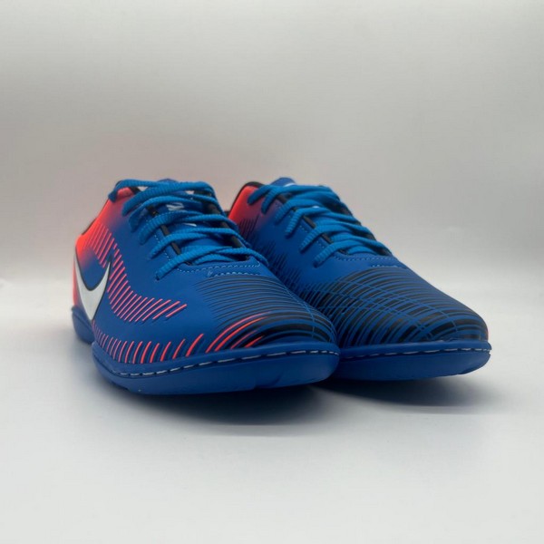 Chuteira Nike Mercurial Azul e Laranja Futsal