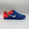 Chuteira Nike Mercurial Azul e Laranja Futsal