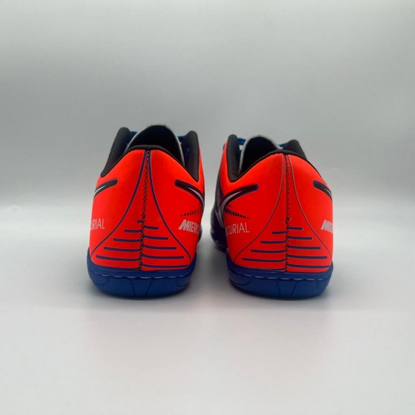 Chuteira Nike Mercurial Azul e Laranja Futsal