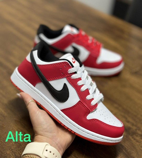 Tênis Nike Dunk Vermelho Branco e Preto (promoção)