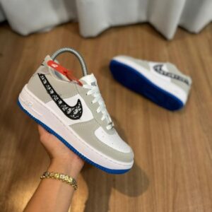 Tênis Nike Air Force Dior Cinza Branco Azul