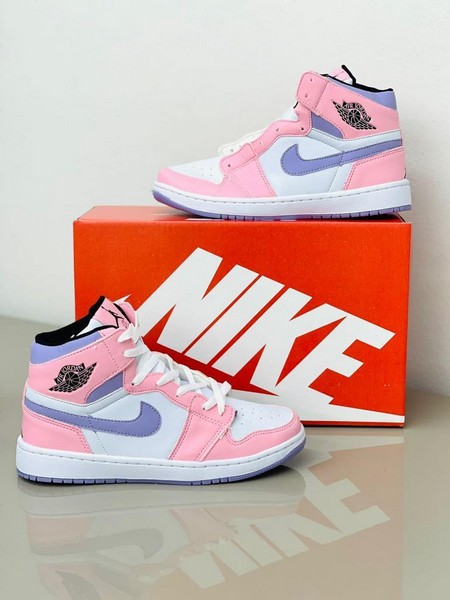 Tênis Nike Air Jordan (Promoção) Branco, Rosa e Lilás