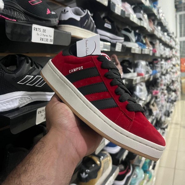 Tênis Adidas Campus Vermelho Preto (Promoção)