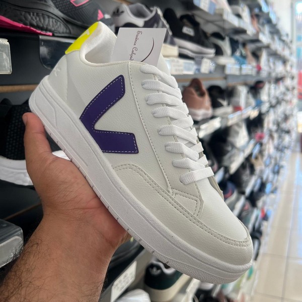 Tênis Vert V12 Branco Roxo Amarelo