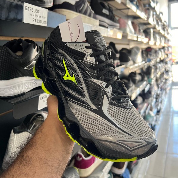 Tênis Mizuno Prophecy 6 Prata, Preto e Verde
